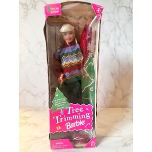 Tree Trimming Barbie Special Edition Doll Mattel 22967 Holiday Christmas